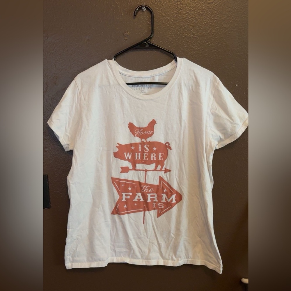 Woman’s White Graphic Farm Tee